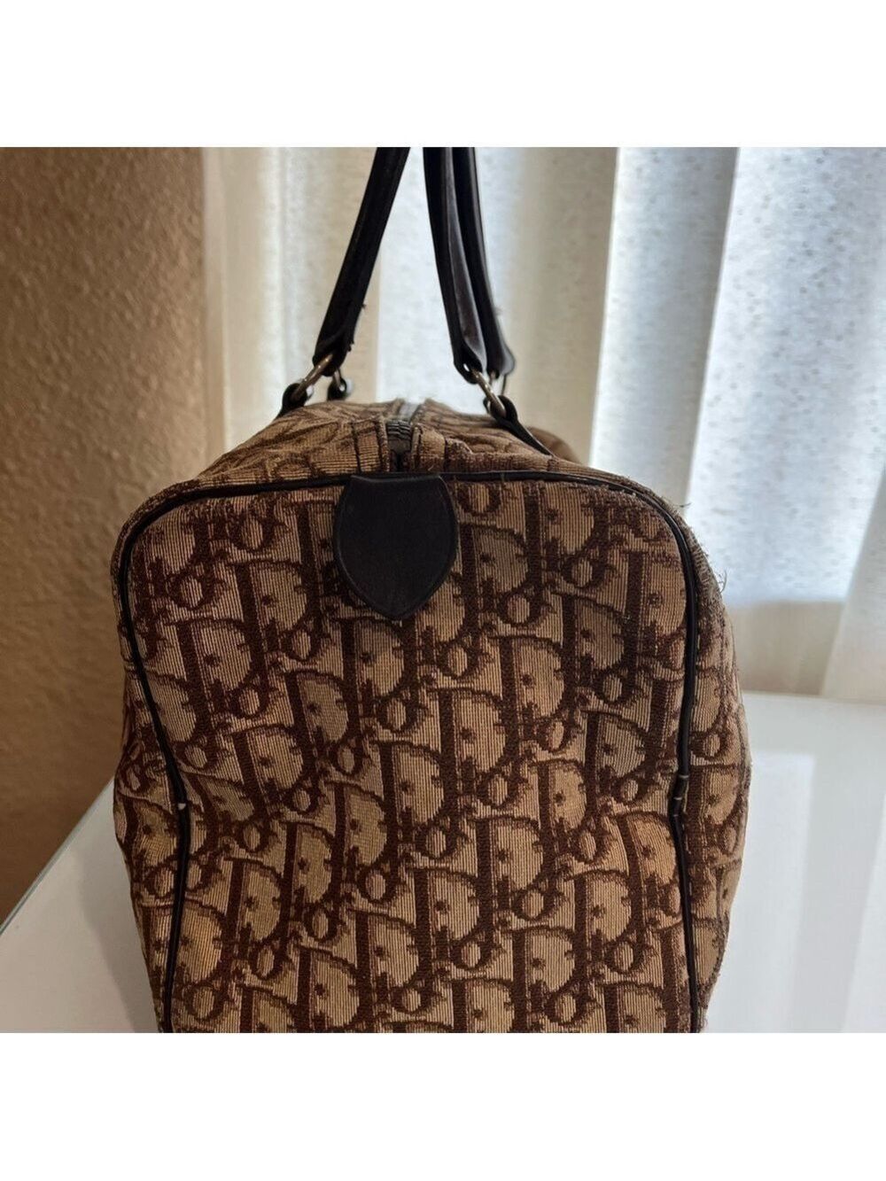 CHRISTIAN DIOR VINTAGE BROWN MONOGRAM TROTTER HANDBAG - Picture 2 of 16